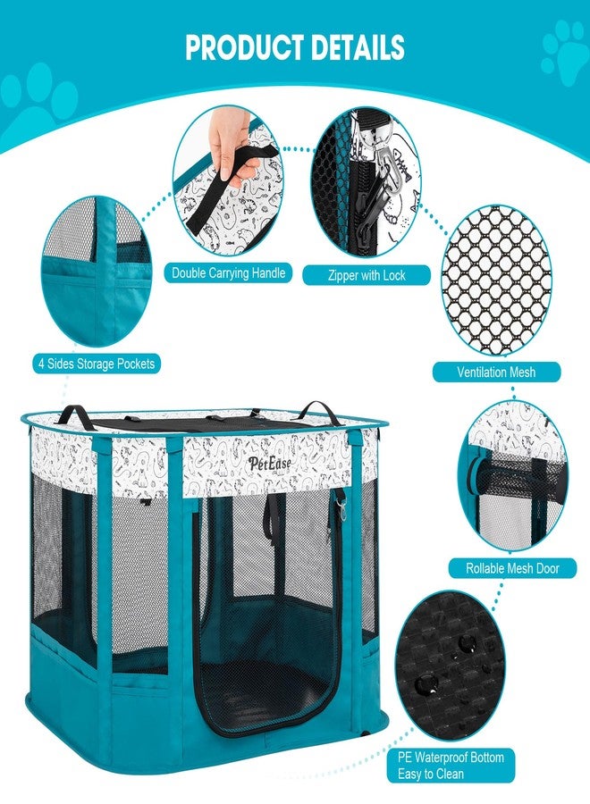 PetEase Portable and Foldable Cat Playpen Dog Playpen Small Animal Playepn with Waterproof Bottom, Foldable Pet Cage for Rabbit Puppy Hamster, Indoor/Outdoor Use - Image 4