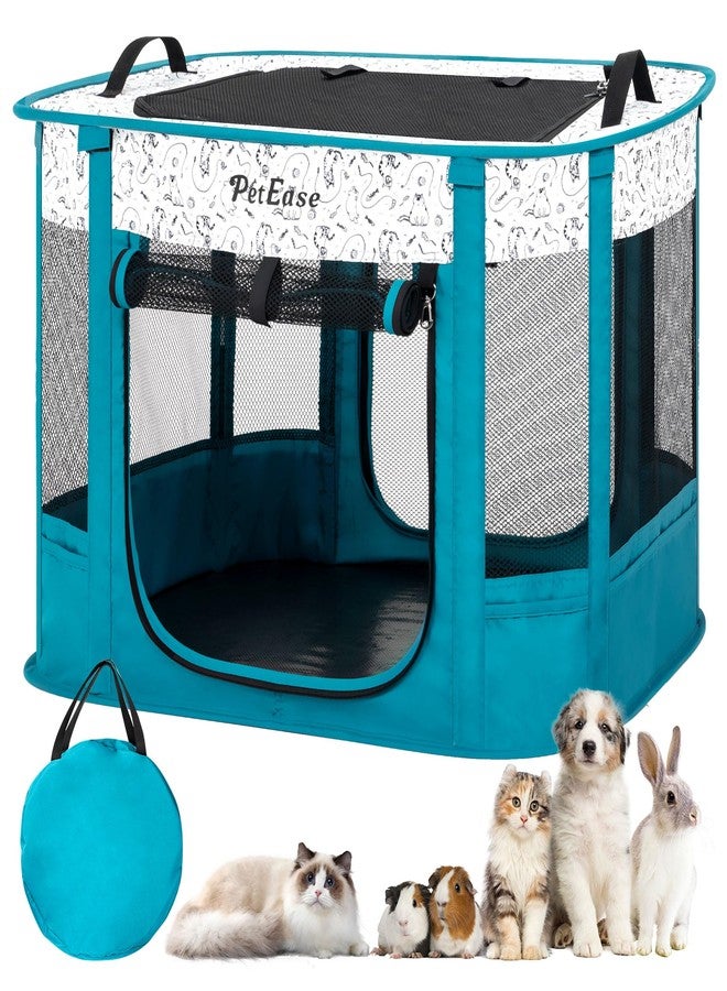 PetEase Portable and Foldable Cat Playpen Dog Playpen Small Animal Playepn with Waterproof Bottom, Foldable Pet Cage for Rabbit Puppy Hamster, Indoor/Outdoor Use - Image 1