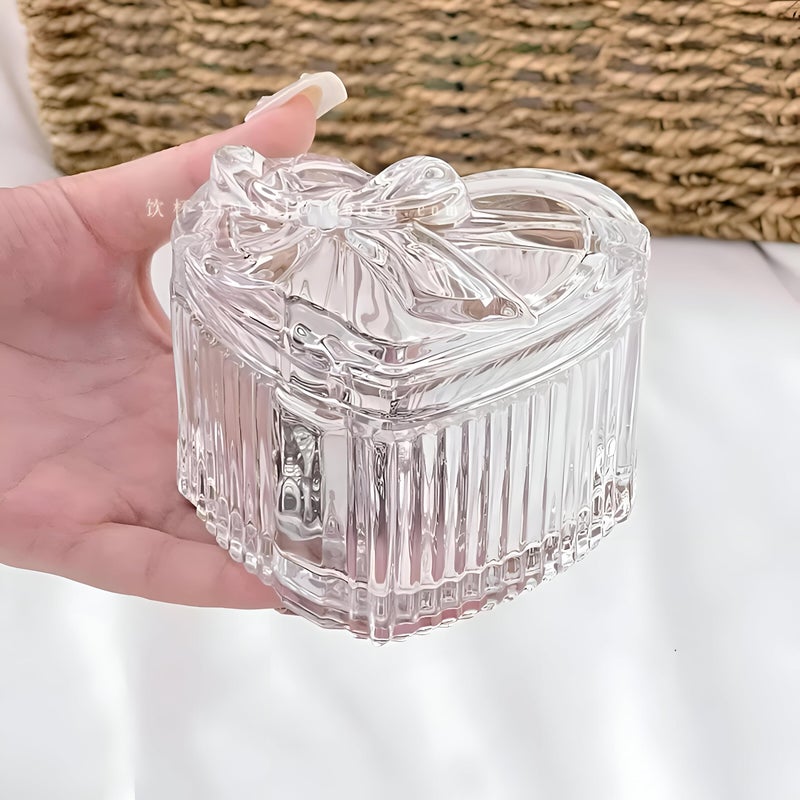 Petite Glass Sugar Bowl - Exquisitely crafted miniature sugar vessel with a seamless lid, adding charm and refinement to any table setting. - Image 2