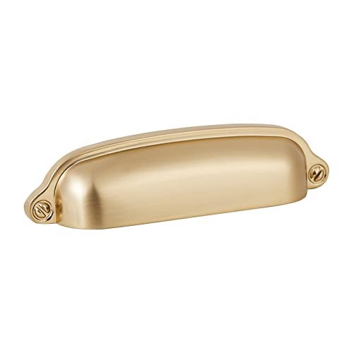 HARPOON 10 Pack Bin Cup Handle Pulls,Vintage Drawer Pulls,Cabinet Hardware,Shell Handle,3.78 Inch Champagne Gold - Image 1