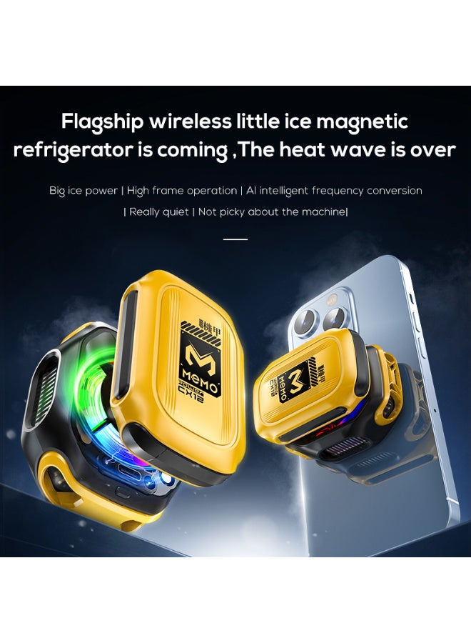 Memo Magnetic Phone Cooler with AI Display - Semiconductor Ice Cooling Radiator, 2000mAh Battery & RGB Lighting, Type-C Portable (54x69.5x44mm) for iPhone Android Gaming Devices - Image 2