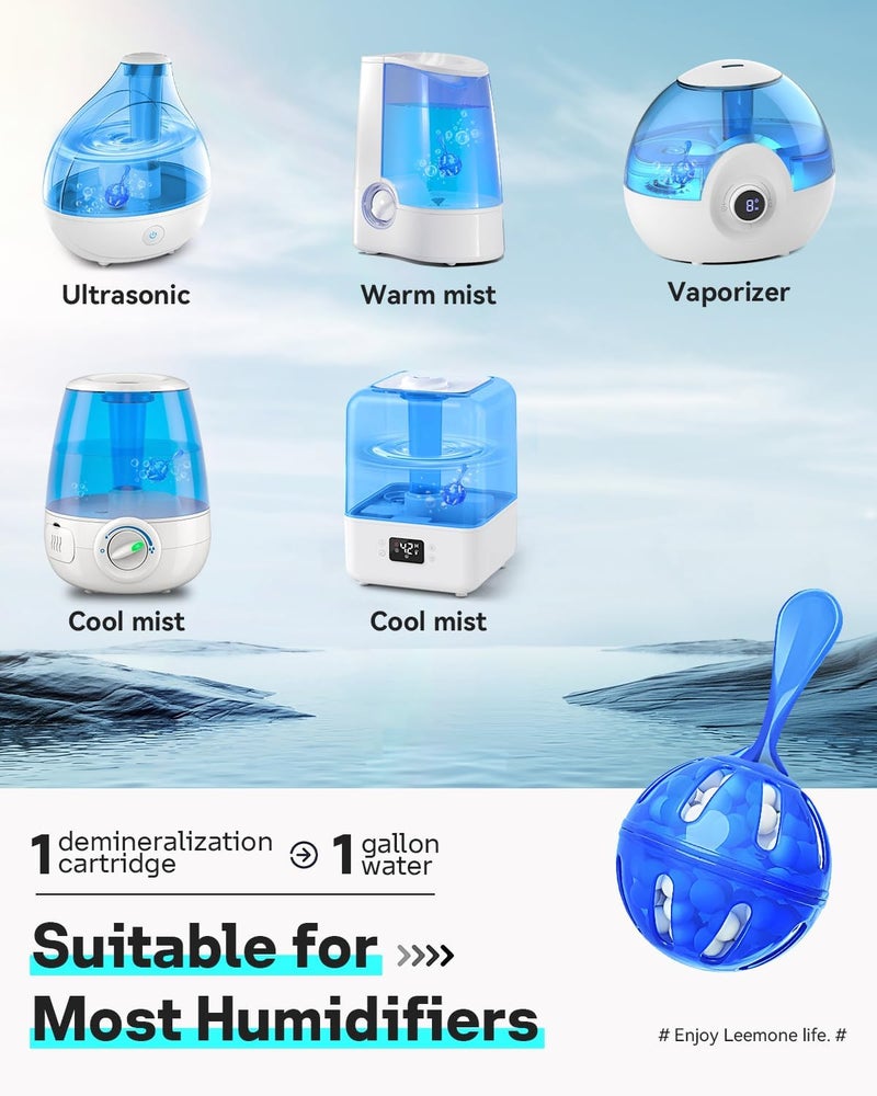 Leemone Humidifier Cleaner 6 Pack, Demineralization Cleaning Ball, Works in All humidifiers and Fish Tanks, Purifies Water, Prevents Hard Water Build-Up, Reduces Scale - Image 3