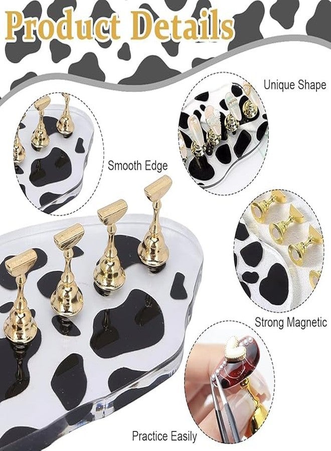 URBAN BOX Acrylic Nail Display Stand, Magnetic Nail Practice Holder for Nail Art, DIY Metal False Nail Tip Stand Manicure Tools for Home Salon Use - Image 3