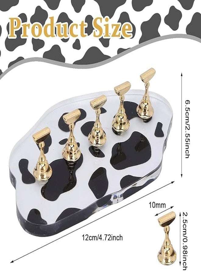 URBAN BOX Acrylic Nail Display Stand, Magnetic Nail Practice Holder for Nail Art, DIY Metal False Nail Tip Stand Manicure Tools for Home Salon Use - Image 2