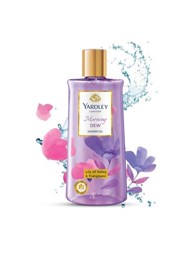 Yardley London| Shower Gel| Morning Dew| With Natural Oils Of Lily Of The Valley & Frangipani| No Parabens| No Silicones | 250Ml  - Image 1