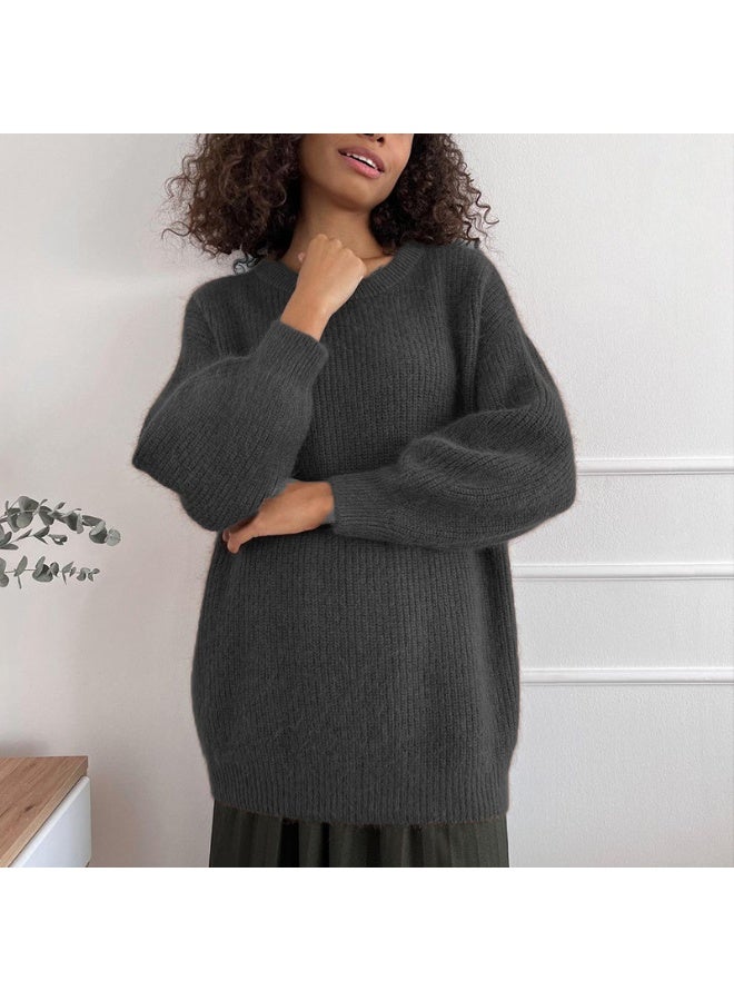 NIBEMINENT Fashion Soft Cashmere Sweater Women Autumn Winter Casual Loose Solid Female Basic Warm Knitted Pullovers Jumper - Image 1