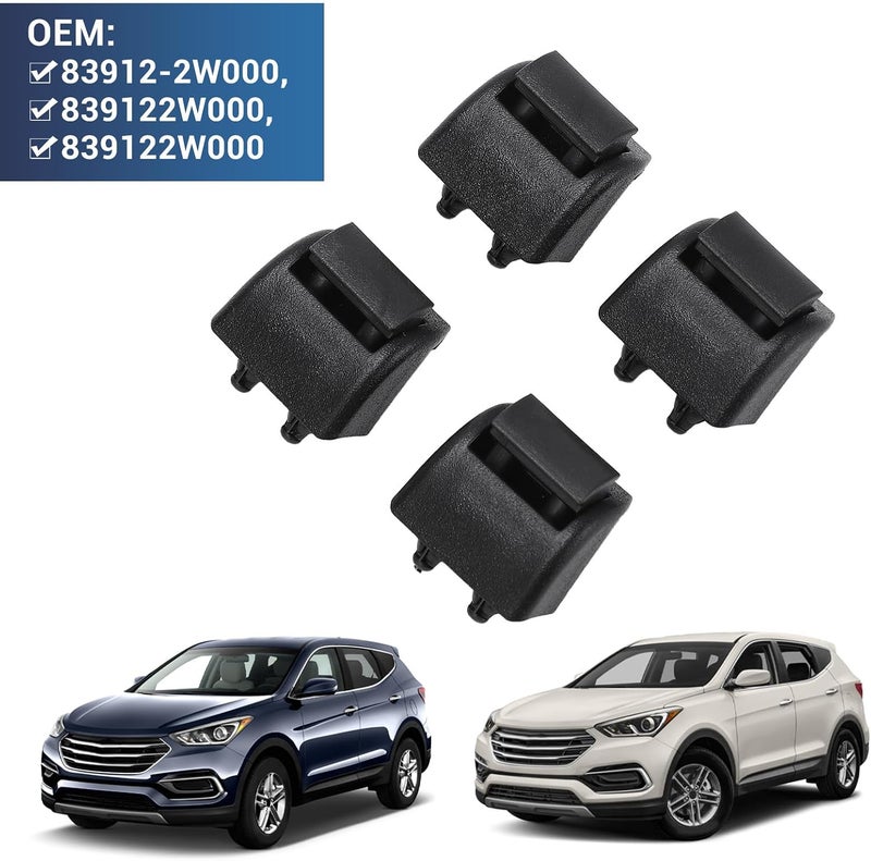 4 قطع خطاف ستارة الظل الشمسي الخلفي 83912‑2W000 بديل لـ Santa Fe 2013‑2018 ملحقات الباب - Image 5
