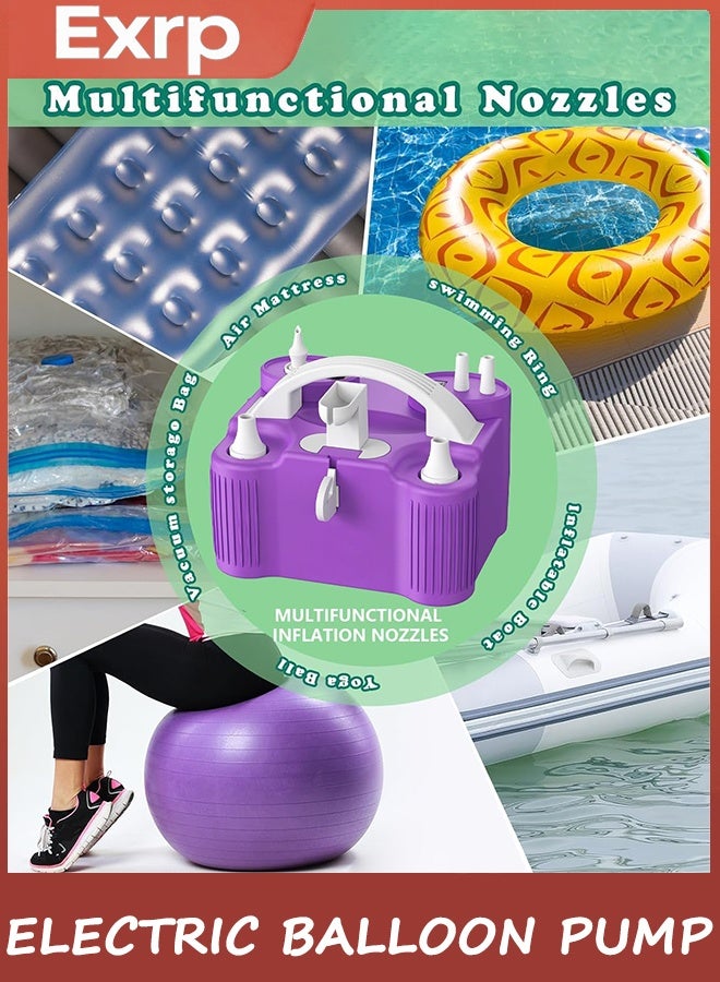 Exrp 4-in-1 Electric Balloon Pump for All Balloons, Inflatables, and Sports Balls, Triple Inflating Ports for Latex Foil 260q Mylar Balloon, Inflator Deflator for Air Beds Pool Floats Yoga Balls - Image 4