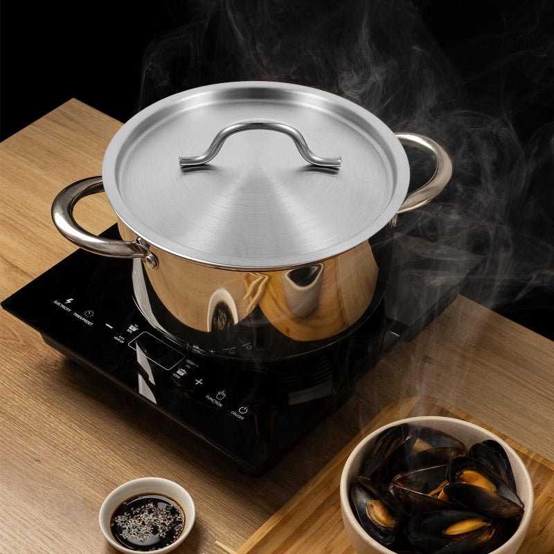 Universal 22cm Stainless Steel Pot Lid Thick Dome Cover for Skillet Frying Pan - Image 5