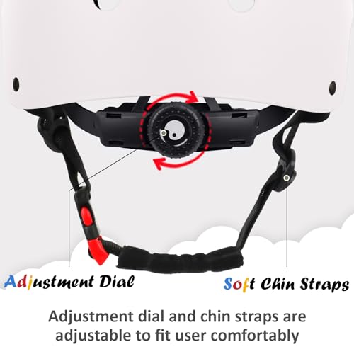 Ouwoer Kids Bike Helmet, Adjustable and Multi-Sport, from Toddler to Youth, 3 Sizes (Snow) - Image 3