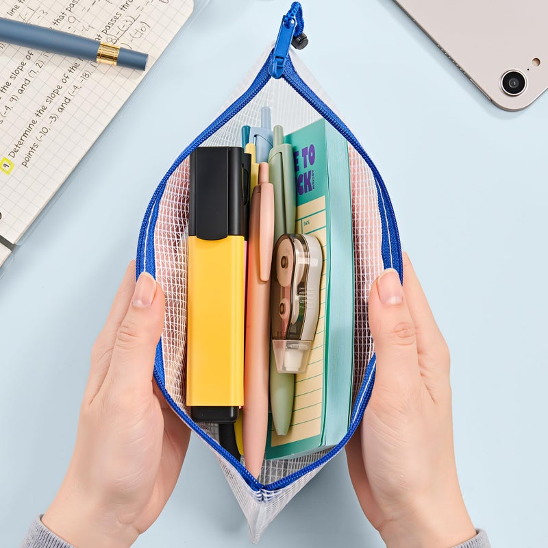 JARLINK 24 Pack A6 (9.3 Ã— 4.0 in) Mesh Zipper Pouch Bags, Waterproof Pencil Pouch for School Supplies Storage, Small Zipper Pouches for Cash, Cosmetics, Travel Organization, 8 Colors - Image 3