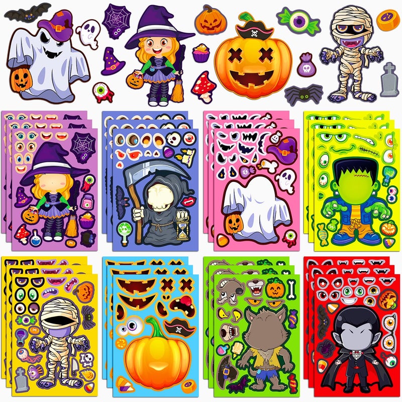 SmilinFit Halloween Stickers for Kids DIY Crafts Halloween Goodie Bag Stuffers Party Games Activities Pumpkin Stickers Party Favors Decorations Supplies - Image 2