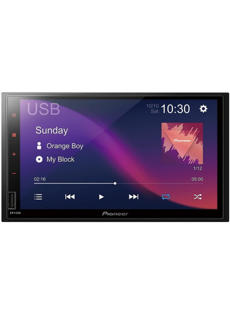 بايونير نظام صوتي للسيارة Pioneer DMH-A345BT، شاشة لمس سعوية WVGA مقاس 17.3 سم (6.8 بوصة)، يدعم Bluetooth/USB/AUX/الراديو وتقنية Weblink (لعرض شاشة الهاتف)، تشغيل فيديو Full HD عبر USB، معادل صوت (EQ) بـ 13 نطاقاً، 3 مخارج مسبقة (2 فولت)، مضخم صوت MOSFET بقوة 50 واط × 4، مخرج فيديو، ودعم كاميرا خلفية. - Image 5