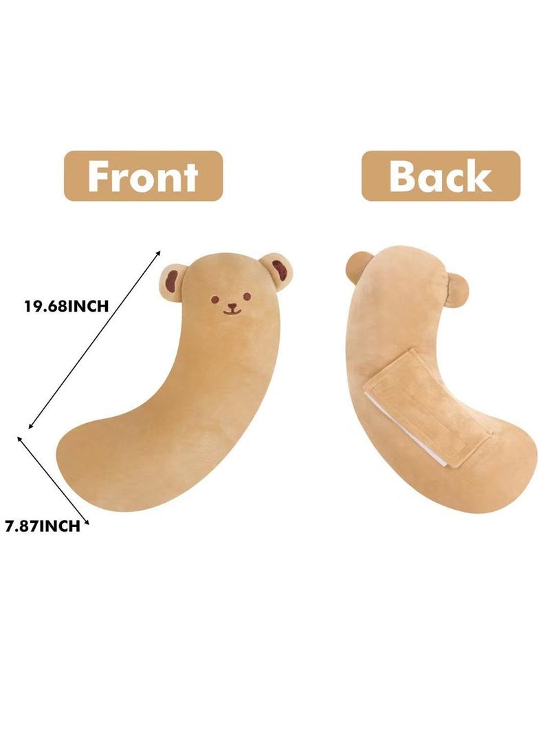 Generic Kids Seat Belt Covers, Soft Travel Pillow for Toddlers, Provides Head and Neck Support, Comfortable Cushion, Brown Color  - Image 2