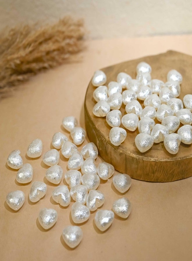 Satra Traders Crushed Mini Heart Pearl Finish Beads for DIY Jewellery Craft Making | Size : 16mm | PB308 - Image 2
