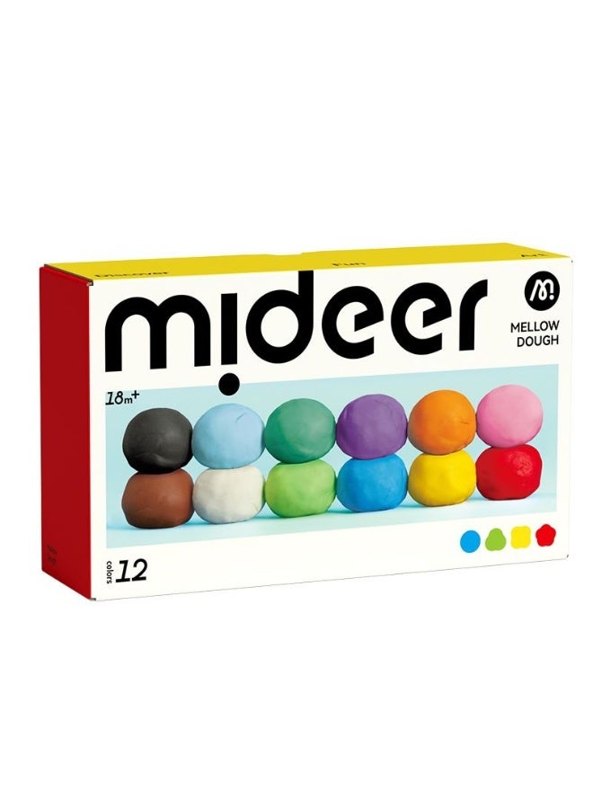 Mideer Mellow Dough 12 Colors Set – Soft Natural Modeling Dough for Kids & Toddlers 18 Months+, Creative Sensory Play Dough Kit for Art Craft, Fine Motor Skill Development Toy - Image 2