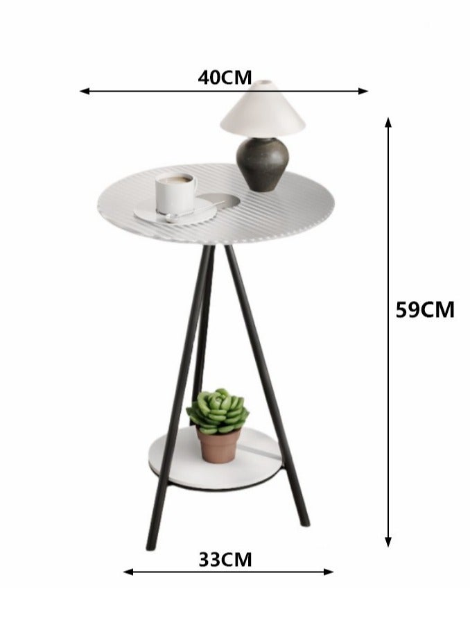 XiuWoo Nordic Style Luxury Round Coffee Table with Temperd Glass and Premium Metal Round Mini Coffee Table Sofa Side Table End Table For Home Living Room Bedroom Study Room Office Balcony - Image 2