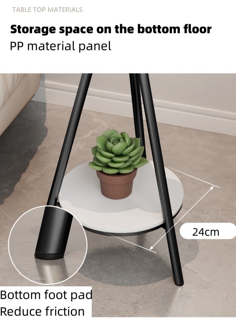 XiuWoo Nordic Style Luxury Round Coffee Table with Temperd Glass and Premium Metal Round Mini Coffee Table Sofa Side Table End Table For Home Living Room Bedroom Study Room Office Balcony - Image 5