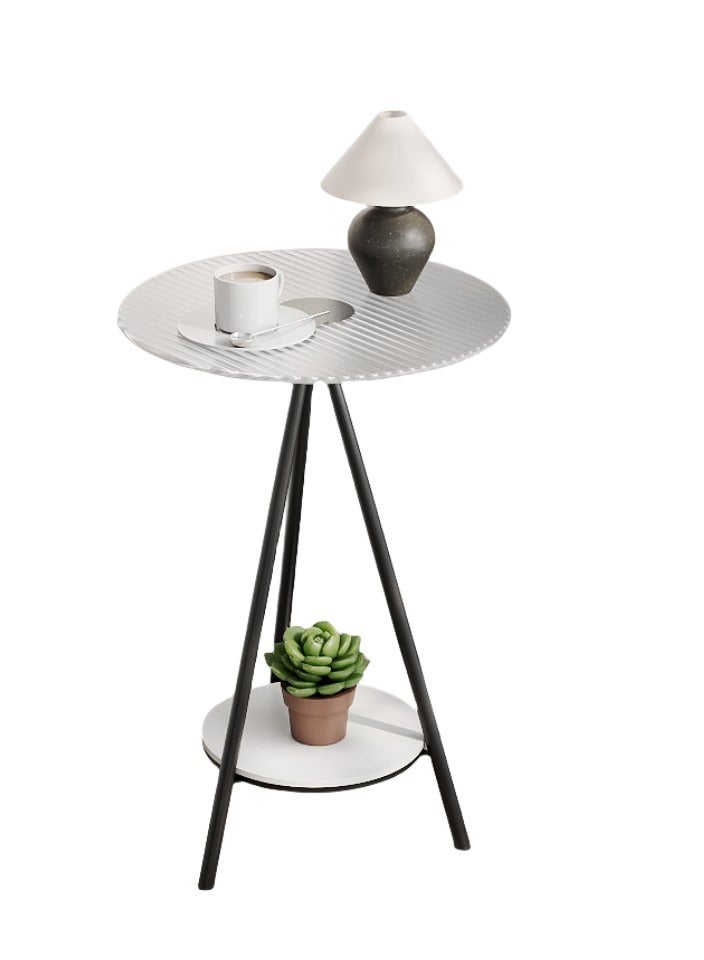 XiuWoo Nordic Style Luxury Round Coffee Table with Temperd Glass and Premium Metal Round Mini Coffee Table Sofa Side Table End Table For Home Living Room Bedroom Study Room Office Balcony - Image 3