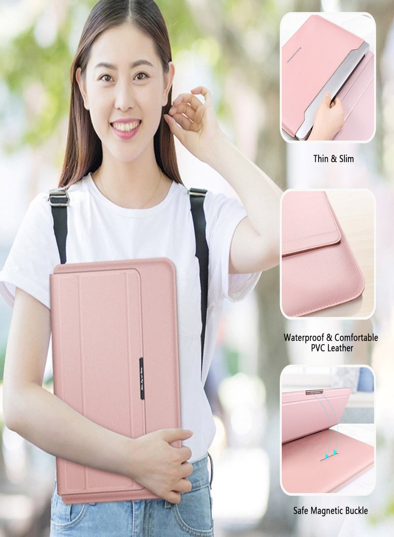 13/14 Inch 3 in1 Laptop Sleeve Case Waterproof PVC Foldable Stand Wrist Rest Protective Notebook Cover Bag - Image 5