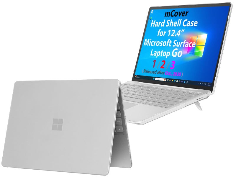 mCover Case Compatible ONLY for 2020-2024 12.4" Microsoft Surface Laptop Go 3/2 / 1 with Touch Screen (NOT Compatible with Any Other Surface Models) - Clear - Image 1