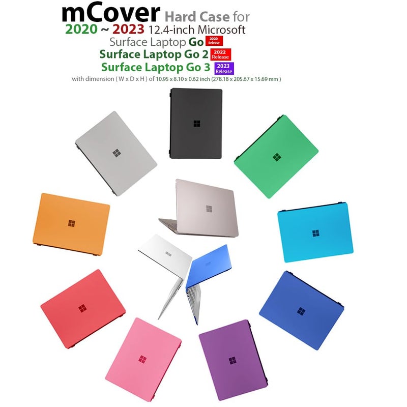 mCover Case Compatible ONLY for 2020-2024 12.4" Microsoft Surface Laptop Go 3/2 / 1 with Touch Screen (NOT Compatible with Any Other Surface Models) - Clear - Image 3