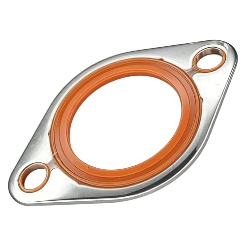 SWQS Thermostat Water Neck Housing Gasket - 1/8" Aluminum Carrier with Molded Silicone Insert, Reusable Thermostat Housing Seal Replacement for Chevy SBC BBC 265-500 Engines Water Pump Gasket(Orange) - Image 1