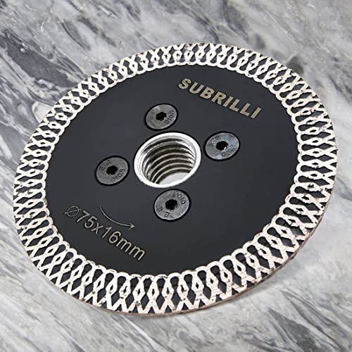 SUBRILLI 3 Inch Diamond Saw Blade Turbo Segment Carving Cutting Disc with Removable 5/8-11 Thread for Stone Granite Tiles - Image 5