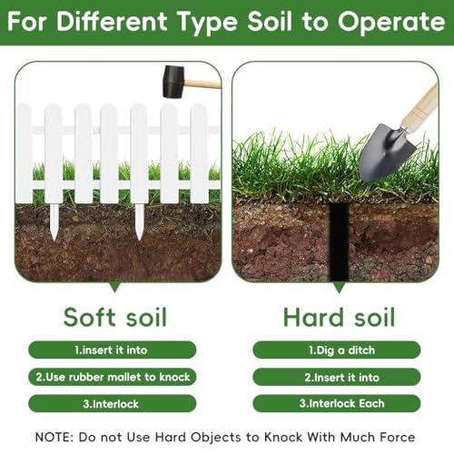 HASTHIP® 6Pcs Garden Fence Outdoor Border 50x30cm Connectable Plant Partition Fences Decorative White PVC Garden Fence Decor for Flower Bed, Garden, Green House, Porch - Image 5