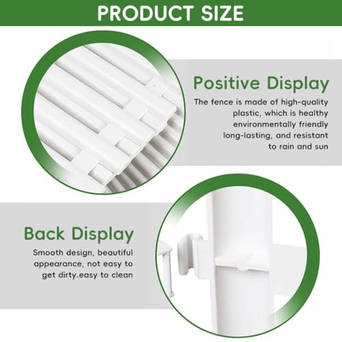 HASTHIP® 6Pcs Garden Fence Outdoor Border 50x30cm Connectable Plant Partition Fences Decorative White PVC Garden Fence Decor for Flower Bed, Garden, Green House, Porch - Image 4