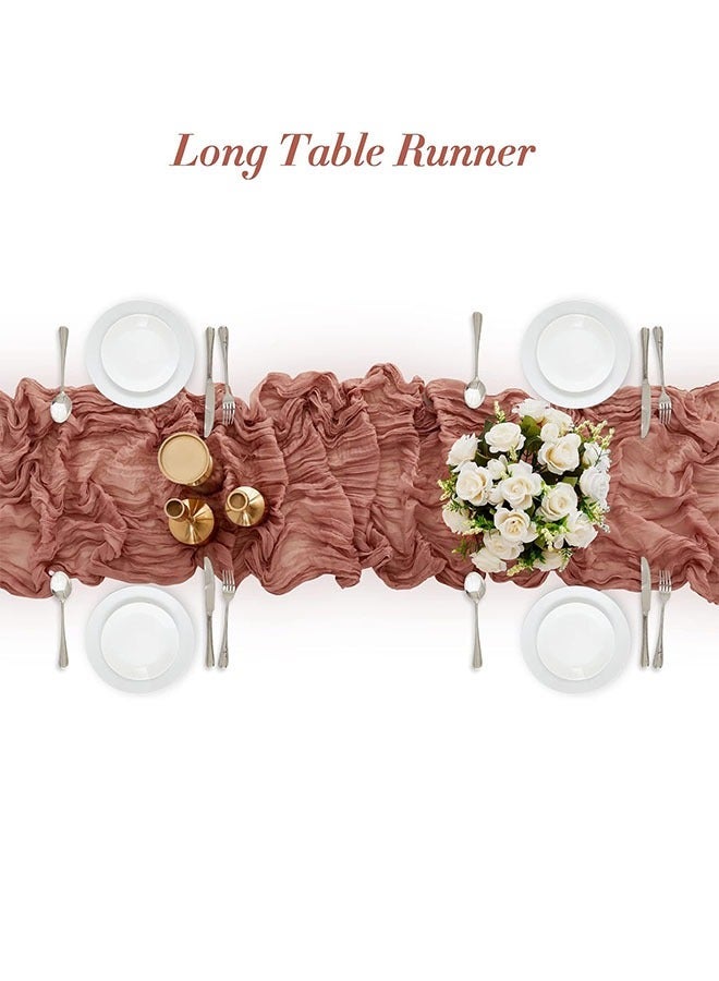 فلاي رود مفرش طاولة شفاف من Chessian لتزيين حفلات استقبال الزفاف وحفلات الزفاف، قطعة مركزية للطاولة، 90*340 سم، لون قرمزي - Image 4