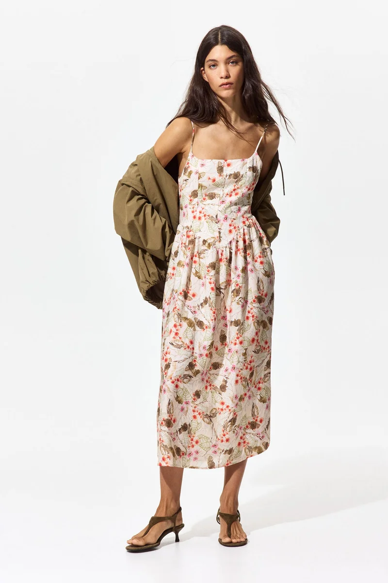 H&M Linen-blend strappy dress