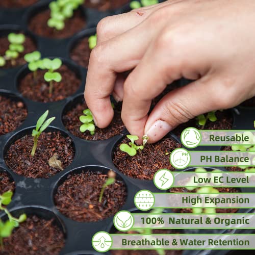 CJGQ Coco Coir Brick for Plants, 2 Packs 100% Natural Organic Compressed Coconut Coir Fiber with Low EC & PH Balance, High Nutrition Coconut Soil Coco Fiber for Planting, Herbs - Image 3