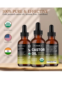 Fiora Naturals Organic Cold Pressed Castor Oil USDA Certified Eyelash and Hair Growth Serum, Hexane-Free, Conditions and Stimulates Growth for Lashes, Brows and Hair  - Image 4
