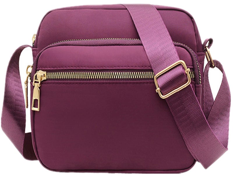 DIHKLCIO Nylon Crossbody Bags for Women Purses and Handbags Women's Casual Messenger Bags Waterproof Black Crossbody Purse (purple) - Image 1