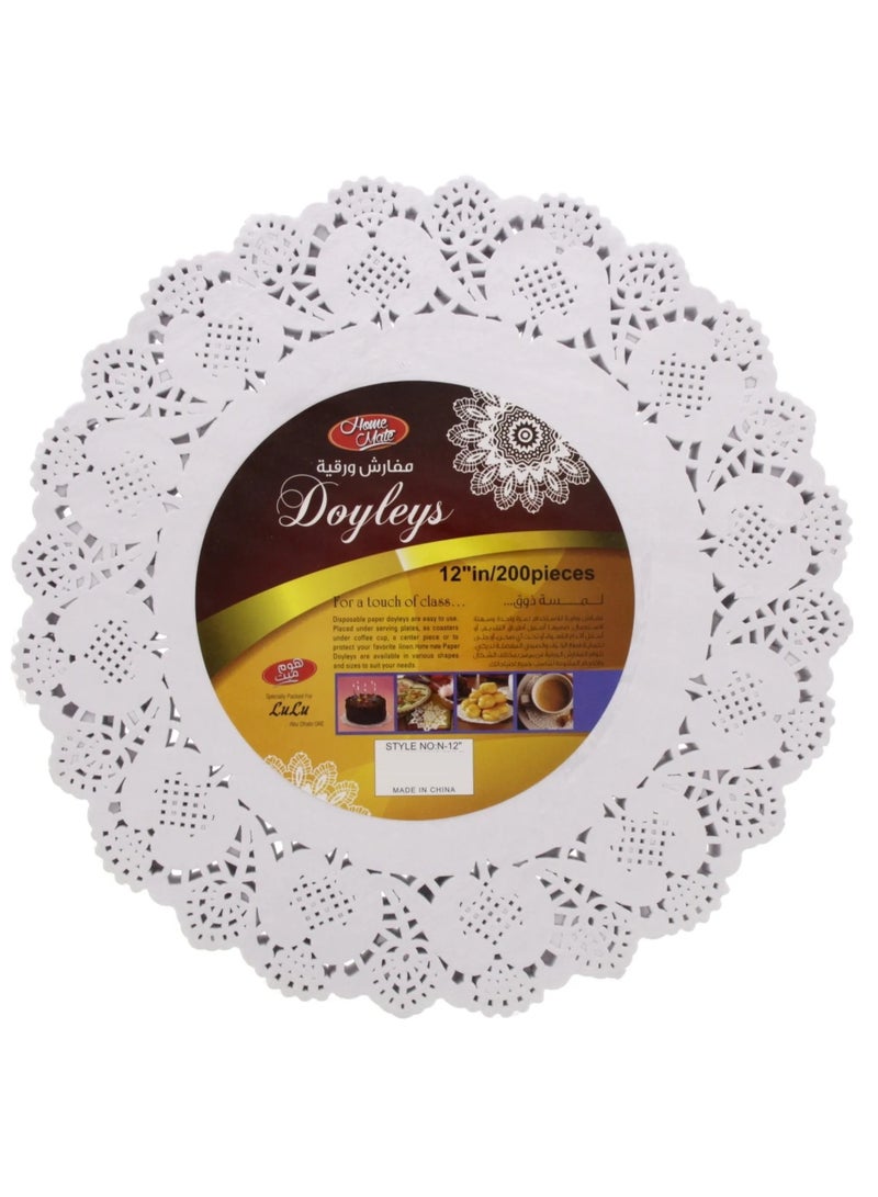 Home Mate Paper Round Doyleys 12Inch 200Pcs - Image 1