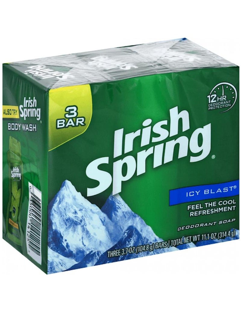 Irish Spring Icy Blast Deodorant Soap 3 Bar 