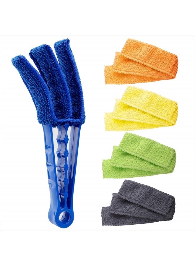 Hiware Window Blind Cleaner Duster Brush with 5 Microfiber Sleeves - Blind Cleaner Tools for Window Shutters Blind Air Conditioner Jalousie Dust - Image 1