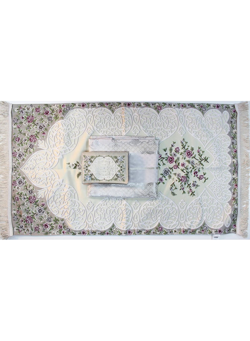 سندس مجموعة الصلاة طقم الصلاة ثوب و سجادة و غطاء للمصحف - Image 1