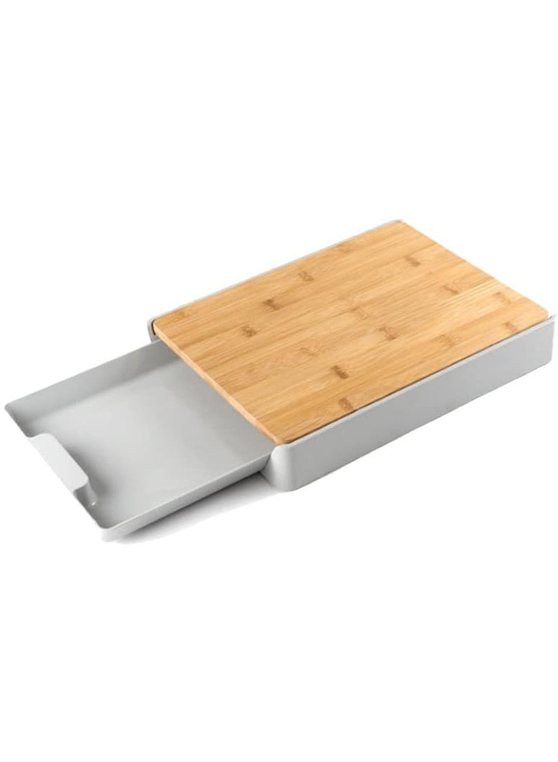 Topyich Cutting Board - Multi-Function Bamboo Chopping Board, Pull-Out Base Tray Anti-Skid Hangable Kitchen Board - Image 3