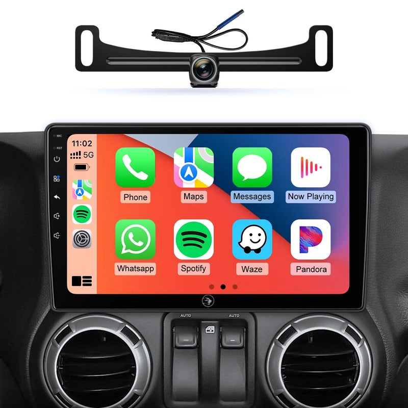 AINAVIGO Car Radio Stereo Upgrade for Jeep Wrangler JK Compass Grand Cherokee Dodge Ram with Wireless CarPlay/Android Auto/10.2'' TouchScreen/Android13/GPS Navigation/Backup Camera (New-HC-Jeep 2+32G) - Image 1