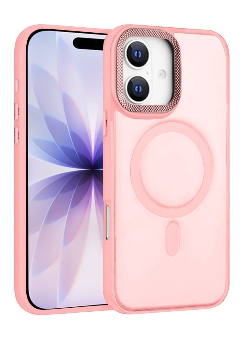 Techie حافظة ماغسيف لهاتف آبل آيفون 17 - غطاء خلفي وردي غير لامع شفاف مع واقي عدسة كاميرا مرتفع - Image 1