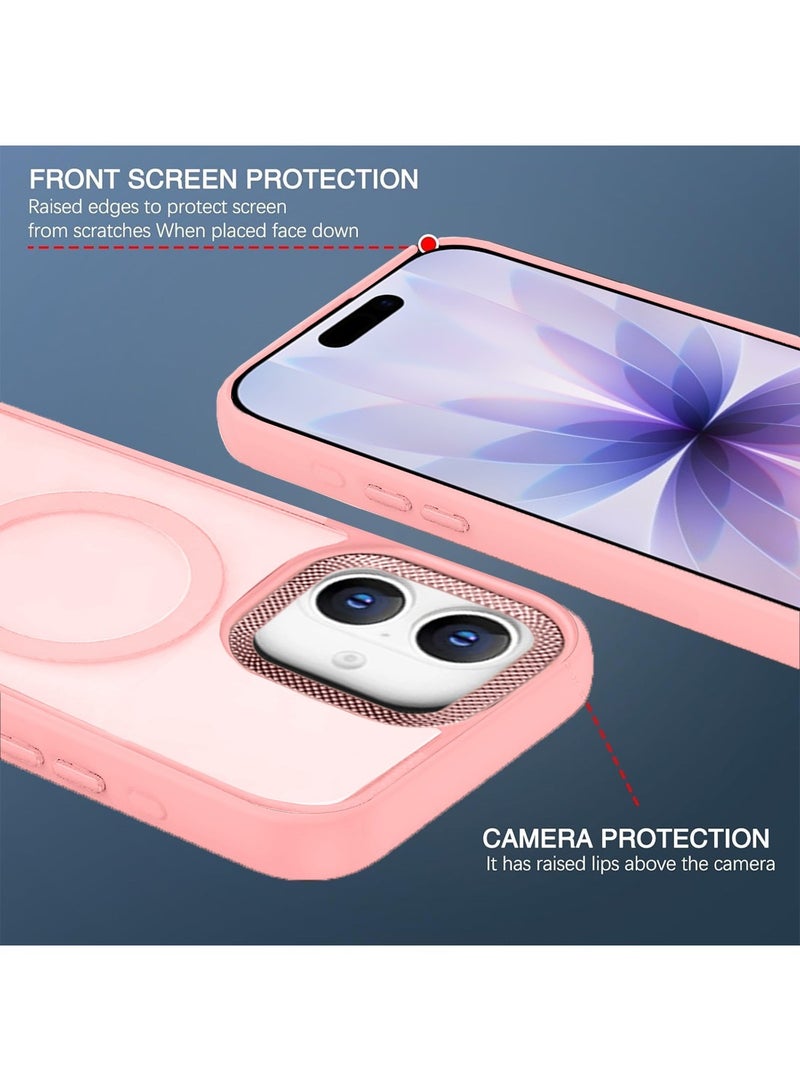 Techie حافظة ماغسيف لهاتف آبل آيفون 17 - غطاء خلفي وردي غير لامع شفاف مع واقي عدسة كاميرا مرتفع - Image 4