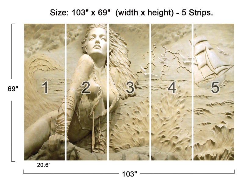 Cliouar 3D Wall Mural Wallpaper for Bedroom & Living Room - Artistic Sculpture Design, 103" x 69" (Not Self-Adhesive) - Image 4