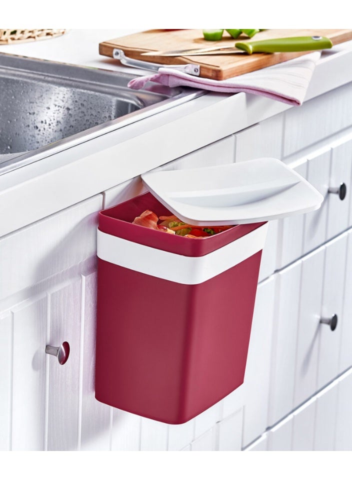 Smartware Turkish Hangable Kitchen Waste Bin - 4 Liters - Red - Image 2