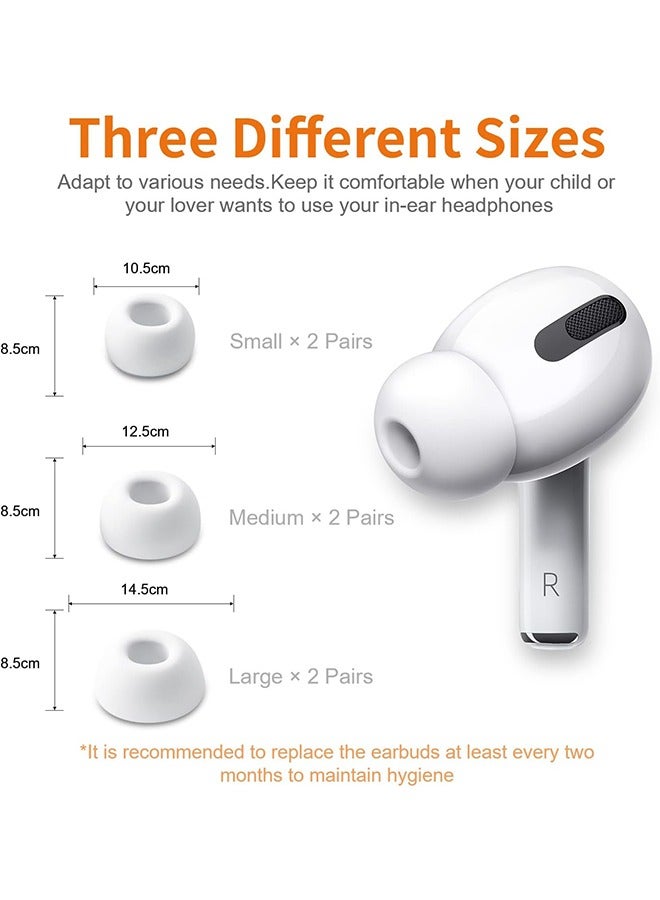 Ocean 12 Pieces White Silicone Ear Buds Compatible with AirPods Pro and AirPods Pro 2, Soft and High Elasticity, Replacement Ear Buds with Clear Portable Storage Box  - Image 5
