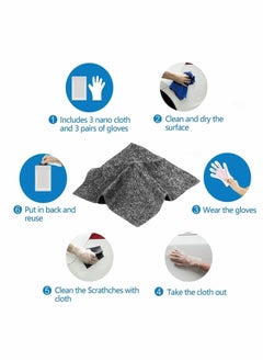 Y&D Car Scratch Remover, Nano Sparkle Cloth for Scratches, 4 Pcs Magic Clean Paint, Surface Polish, Water Stains, Rust and Scratches Remover(Gray)  - Image 3
