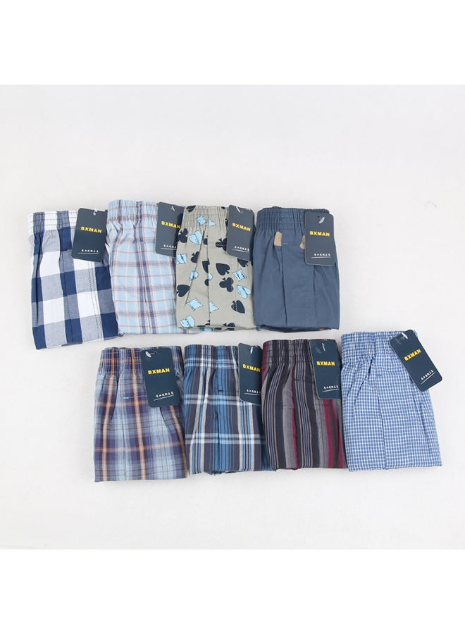 Bxman Loose Men's Underwear, Men's Boxer Briefs, Pure Cotton Woven Aro Pants, Mid-rise Pajama Pants, 4-pack, 915 Set, 170m - Image 2