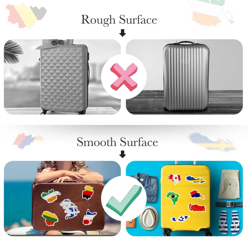 Chinco 100 Pcs World Country Flag Stickers Vinyl Map Waterproof Small Travel Around The World Stickers Decals Bulk for Luggage Laptop Suitcase - Image 4