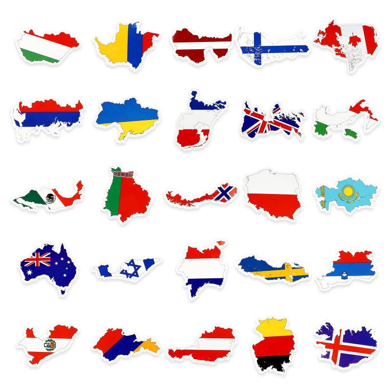 Chinco 100 Pcs World Country Flag Stickers Vinyl Map Waterproof Small Travel Around The World Stickers Decals Bulk for Luggage Laptop Suitcase - Image 3